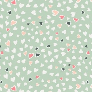 (M) country hearts  shine  collection on spray green Medium scale