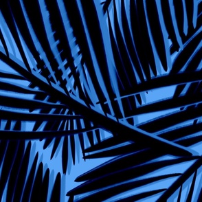Dark and moody blue chevron palms, large