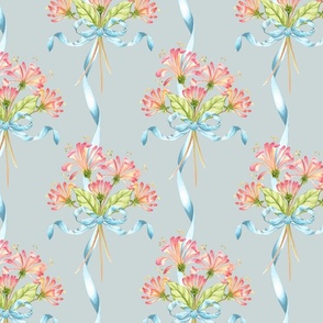 Honeysuckle full design on pale blue