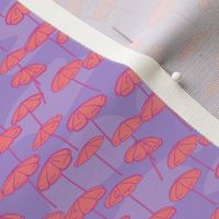 Umbrellas in Crowded Beach - Flamingo / Pink / Purple / Blue