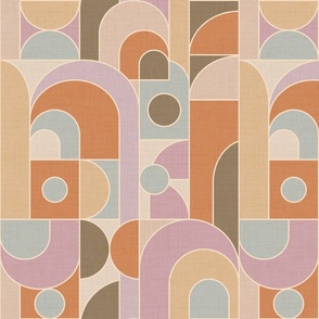 Abstract geometric shapes - earth tones Med.