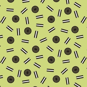 For the love of cookies! Chocolate sandwich cookies on light green background.
