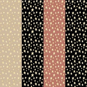Stripes and Stars Cream, Pink,  and Black 2 inch