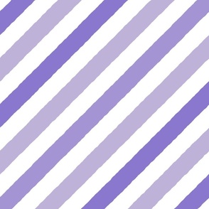 L / Pastel Lilac Purple Diagonal Stripes