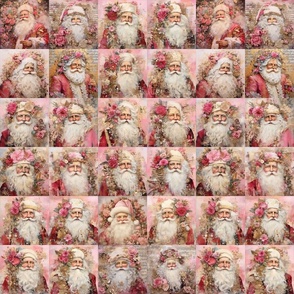 Pink Christmas Santas by Bada Bling Designs Ltd