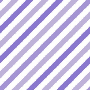M / Pastel Lilac Purple Diagonal Stripes