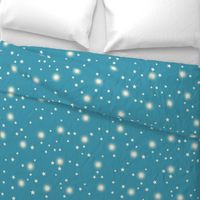 Large-Christmas Cream STARS on Dusty Blue