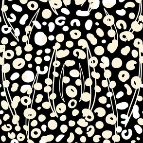 Animal Print Abstract - Black, White And Cream.