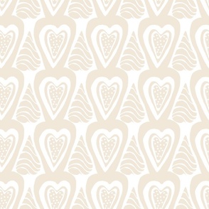 Cream Hearts in  Columns and Rows