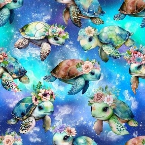 Sea Turtles Ocean  Floral Crown