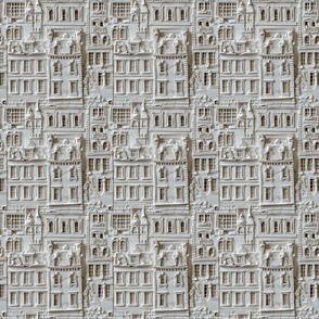 Architectural Relief of Victorian Facades in Classic Alabaster