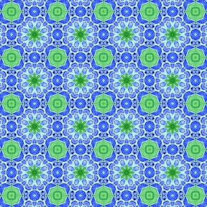 Blue White and Green Pattern