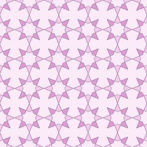 Spanish Tile-Floral Stars-Pinks on Light Pink Background.