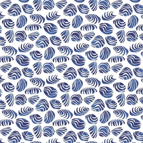 Abstract Sea Shells - Navy Blue