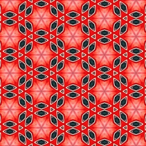 Red Black Orange and Off White Pattern