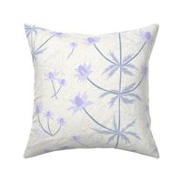 Sea Holly in the Sand Dunes - A Textured Floral in Lilac & Lavender, Sage Green & Cream