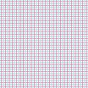 554 - mini micro small scale turquoise and pink Birthday vibes classic modern check for kids apparel_ home decor_ bed sheets and patchwork and quilting-02