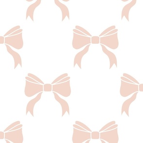  Soft Blush Bows on White - Diamond Large