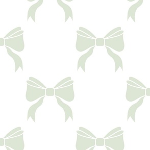  Soft Sage Bows on White - Diamond Large