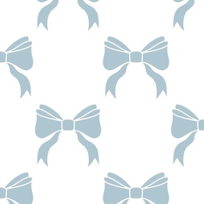 Soft Blue Bows on White - Diamond Large