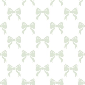   Soft Sage Bows on White - Diamond Medium