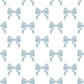Soft Blue Bows on White - Diamond Medium