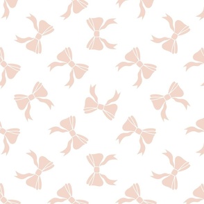 Soft Blush Bows on White - Rotated Diamond Medium