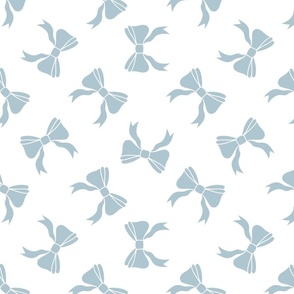  Soft Blue Bows on White - Rotated Diamond Medium