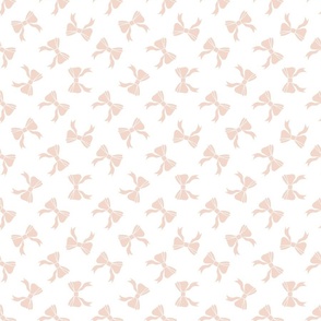  Soft Blush Bows on White - Rotated Diamond Small