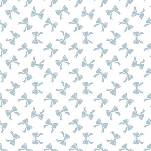 Soft Blue Bows on White - Rotated Diamond Small
