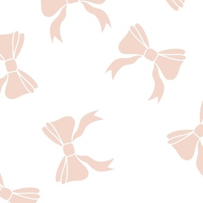 Soft Blush Bows on White - Random Large