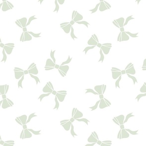 Soft Sage Bows on White - Random Medium