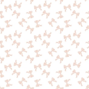 Soft Blush Bows on White - Random Small