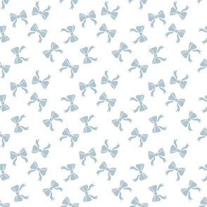  Soft Blue Bows on White - Random Small