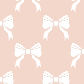 White Bows on Soft Blush - Diamond Large