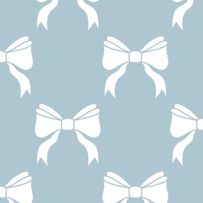 White Bows on Soft Blue - Diamond Large