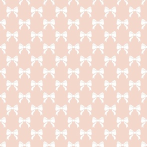 White Bows on Soft Blush - Diamond Small