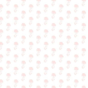 Stylized Rose flower_ soft pink on white_monochrome block print_ coordinate_ extra small scale