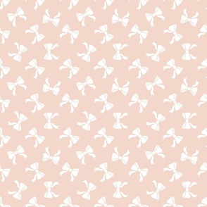 White Bows on Soft Blush - Rotated Diamond Small