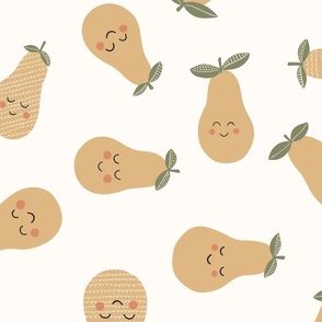 Cute happy pears (large scale)