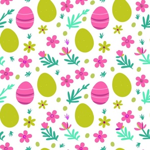 Pink and Green Easter Eggs