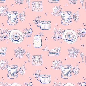 [L] English Tea Party Garden - Childhood Pastel Pink #P240115