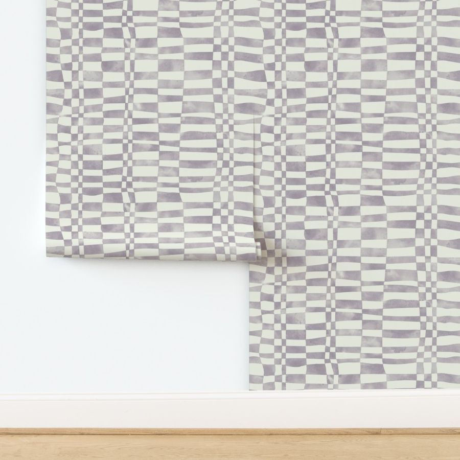 Eilyn Tile watercolor Check Hazy Lilac 