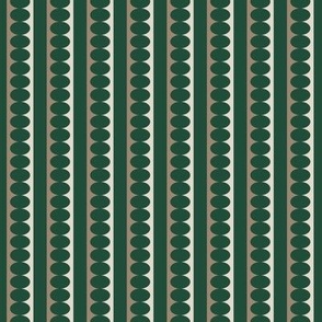 572 - small  scale deep forest green, taupe beige and cool off white Mid Century modern bold scallop stripe coordínate for kids apparel, wallpaper, duvet covers and tablecloths. 