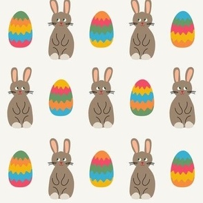 570 - medium scale Fluffy bunnies and easter eggs