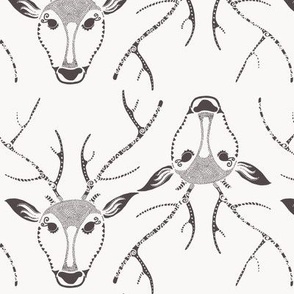 (Small) Dottie Deer Pattern White