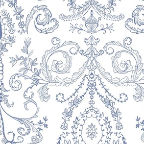 French chateau Large blue and white
