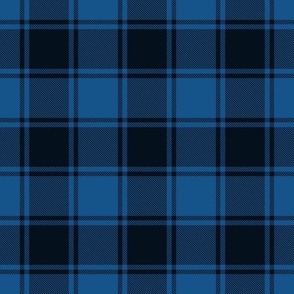 Blue and Faded Black Grunge LargeChecked Plaid