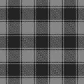 Grey and Faded Black Grunge Large Checked Plaid 