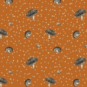 Shitake Mushroom Dot Pattern Orange